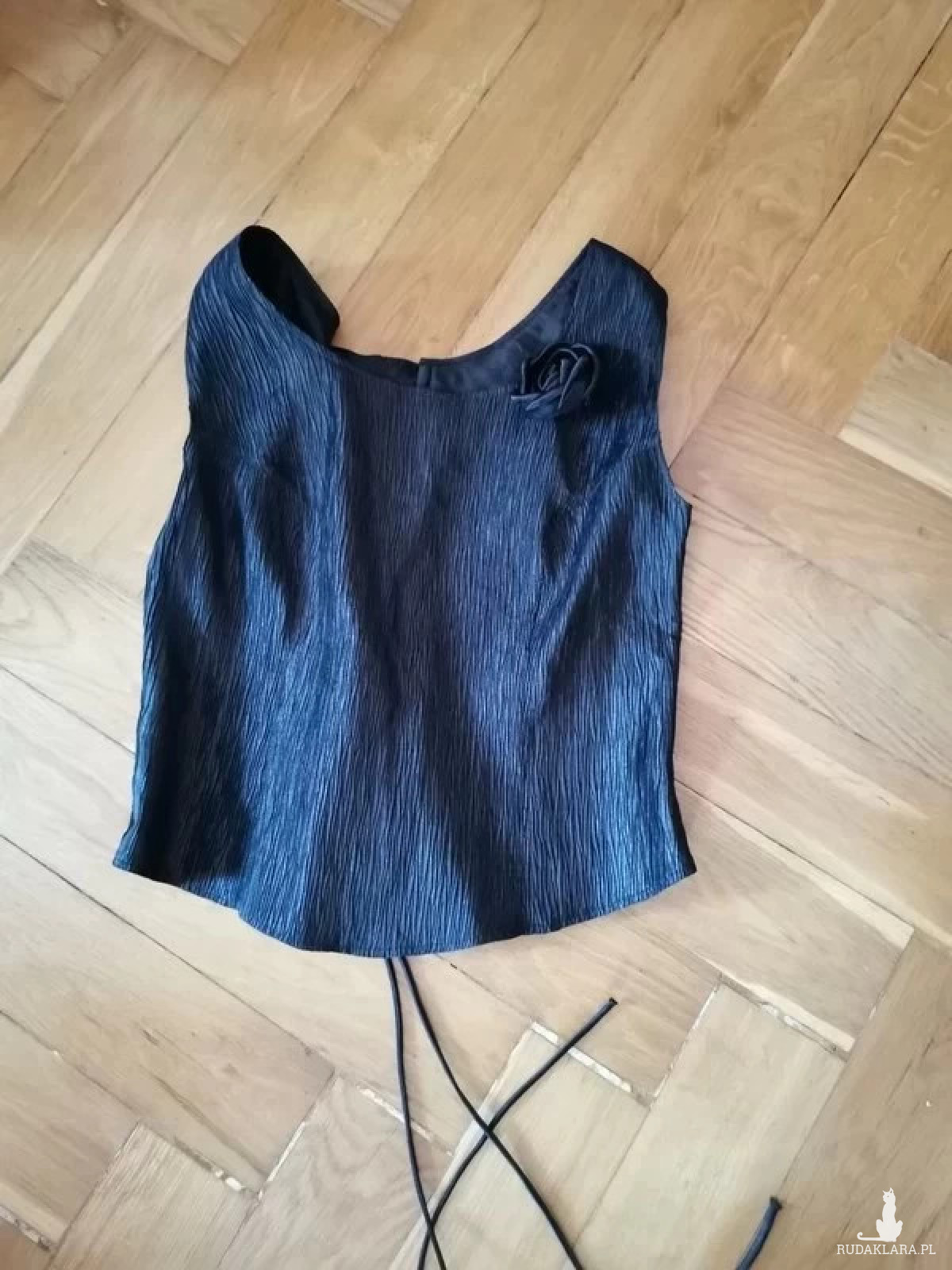 sylwestrowa czarna bluzka vintage
